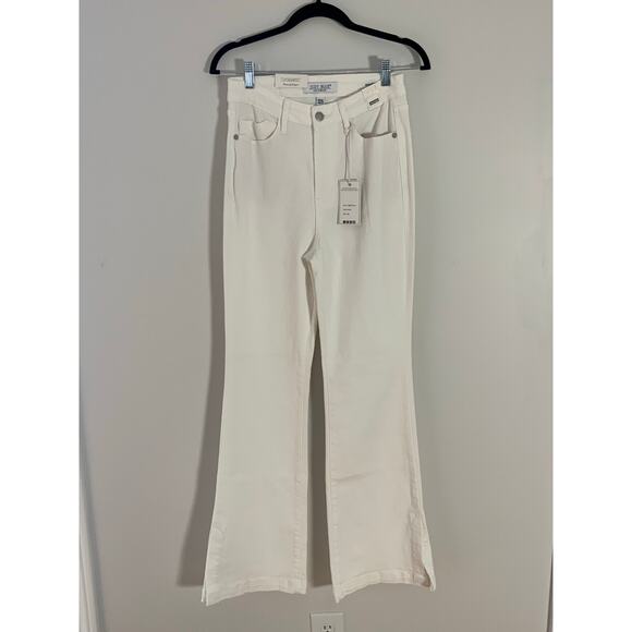 Judy Blue High Waist Garment Dyed White Side Slit Slim Bootcut Denim Jeans - Picture 8 of 14